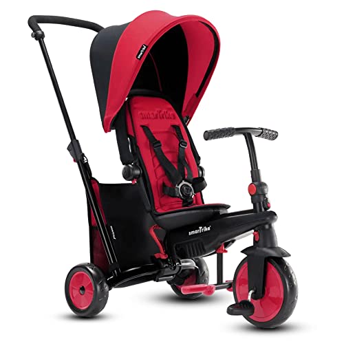 Smartrike - STR3 Mehrstufig 6 in 1 Dreirad faltbar Kinder mit Zertifizierung Kinderwagen für 1,2,3 Jahre, 5021533, Rot von smarTrike