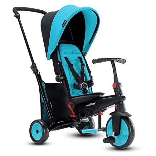 smarTrike STR3 Klappbares Kleinkinder-Dreirad mit Kinderwagen-Zertifizierung für 1,2,3 Jahre - 6 in 1 Mehrstufiges Dreirad , Blau von smarTrike