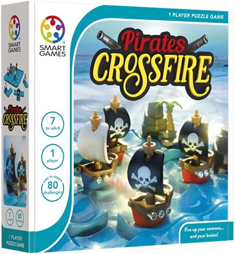 Smart Games - Pirates Crossfire, Puzzle Game with 80 Challenges, 7+ Years,24 x 24 x 6 cm von SmartGames