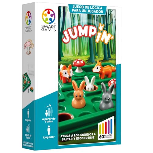 Games-SG421ES Smart Games-Jump In Individuell, lustige Lerngeschenke, Puzzle, Brettspiele für Kinder 7-8 Jahre oder mehr, Mehrfarbig (SKU-Ludiol) von SmartGames