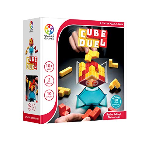 smart games - Cube Duel, 2 Player Puzzle Game, Bonus 80 Challenges for 1 Player, 10+ Years, Gelb,rot von SmartGames