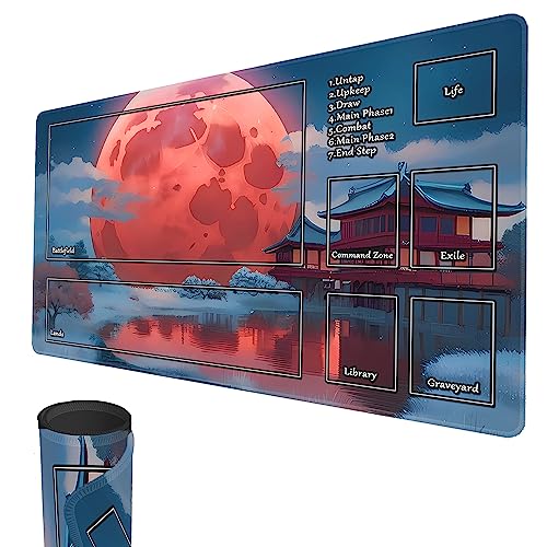 MTG Spielmatte, 60x35cm Spielmatte für TCG MTG Kartenspielmatte, genähte Kanten, MTG Spielmatte mit Zonen, Glatte Gummioberfläche, Kampfspielmatte von smatcamp