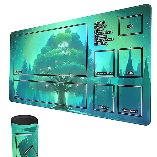 MTG Spielmatte, 60x35cm Spielmatte für TCG MTG Kartenspielmatte, genähte Kanten, MTG Spielmatte mit Zonen, Glatte Gummioberfläche, Kampfspielmatte von smatcamp