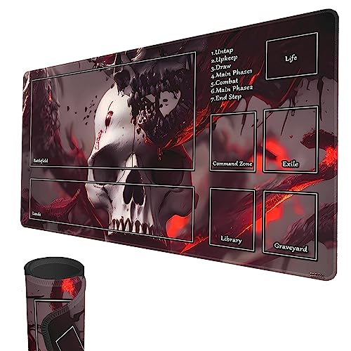 MTG Spielmatte, 60x35cm Spielmatte für TCG MTG Kartenspielmatte, genähte Kanten, MTG Spielmatte mit Zonen, Glatte Gummioberfläche, Kampfspielmatte von smatcamp