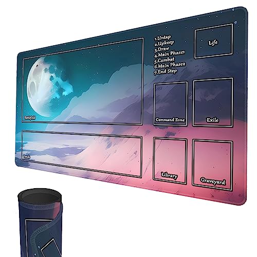 MTG Spielmatte, 60x35cm Spielmatte für TCG MTG Kartenspielmatte, genähte Kanten, MTG Spielmatte mit Zonen, Glatte Gummioberfläche, Kampfspielmatte von smatcamp