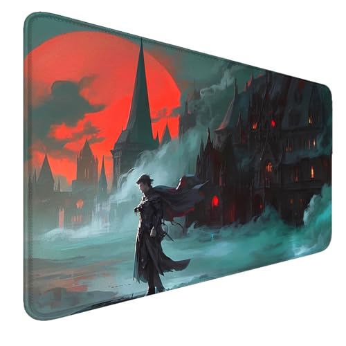 MTG Spielmatte Genäht Kanten, rutschfeste MTG Spielmatten, TCG Spielmatte 24“ x 14“ Board Game MTG Matten + Aufbewahrungstasche Für Personen ab 14 Jahren 4 Spieler von smatcamp