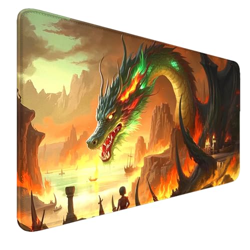 MTG Spielmatte Genäht Kanten, rutschfeste MTG Spielmatten, TCG Spielmatte 24“ x 14“ Board Game MTG Matten + Aufbewahrungstasche Für Personen ab 14 Jahren 4 Spieler von smatcamp