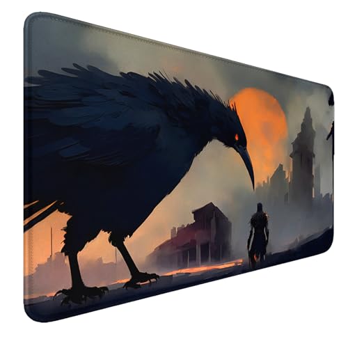 MTG Spielmatte mit Zonen genäht Kanten, rutschfeste Gummi Boden MTG Spielmatten, Glatte Gummioberfläche Schlacht TCG Spielmatte 24“ x 14“ Halloween Mauspad MTG Matten + Aufbewahrungstasche von smatcamp