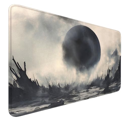 MTG Spielmatte mit Zonen genäht Kanten, rutschfeste Gummi Boden MTG Spielmatten, Glatte Gummioberfläche Schlacht TCG Spielmatte 24“ x 14“ Halloween Mauspad MTG Matten + Aufbewahrungstasche von smatcamp