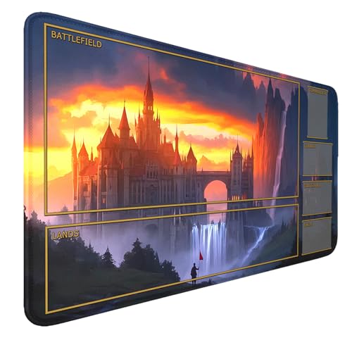 smatcamp MTG Spielmatte mit Zonen, 24"x 14" MTG Spielmatte Board Game genähte Kanten Spielmatte Spielmatten Glatte Gummioberfläche TCG Spielmatte mit Aufbewahrungsbeutel Für Personen ab 14 Jahren von smatcamp