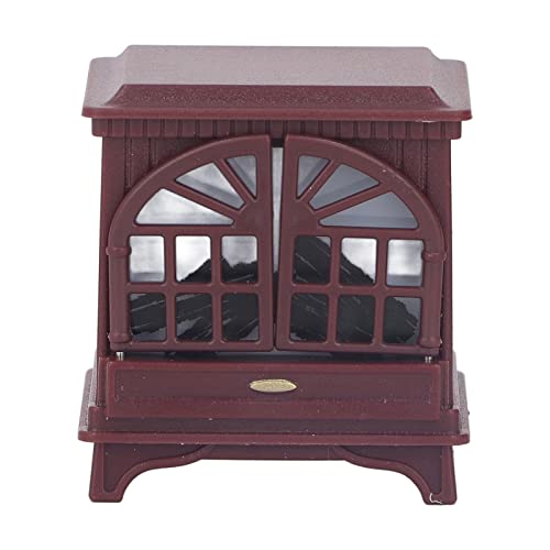 sojupcal 1:12 Puppenhaus-Kamin, Kunststoff, Miniatur-Kamin, Puppenhaus, Mini-Möbel, Dekoration, Zubehör, Miniatur-Kamin für Puppenhaus (Wine Red) von sojupcal