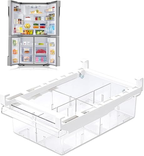 Ausziehbare Kühlschrank Organizer Schublade Kühlschrank Schublade Kühlschrankbox Kühlschrank Aufbewahrungsbox Schubladen Kühlschrank Ordnungssystem Fridge Organizer für Gemüse Obst von songyea