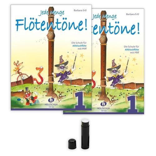 2 x Jede Menge Flötentöne! 1 Altblockflöte: (Doppelpack) Die Schule für Alt-Blockflöte - Band 1 - ISBN 9783920470177 + Soundman Korkpflegestift für Blockflöte (2er Pack) von soundman