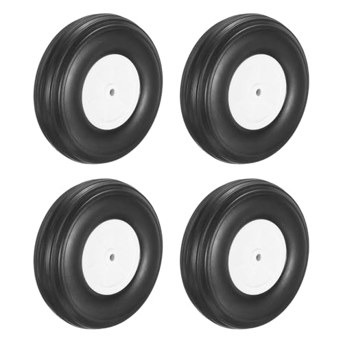 sourcing map 4 Stück RC-Flugzeug-Räder, 11,4 cm Außendurchmesser, RC-Flugzeugteile, Räder, Modellflugzeug, leicht, PU-Schwamm, Schaumstoff-Rad für Heimwerker, RC-Modellflugzeuge von sourcing map