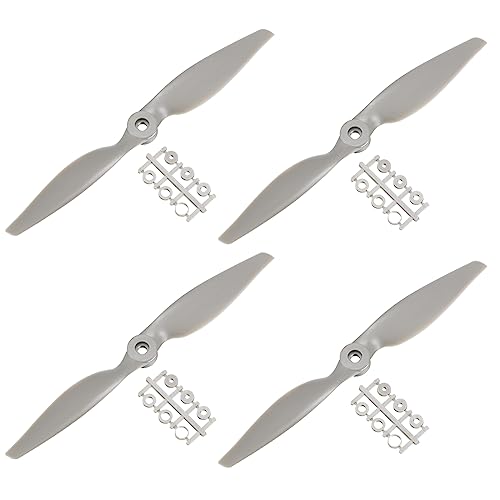 sourcing map 9x4,5 Propeller RC Propeller 2 Flügelblätter Requisiten Grau mit Adapterringen für Elektroflugzeug Flugzeug 4 Stück von sourcing map