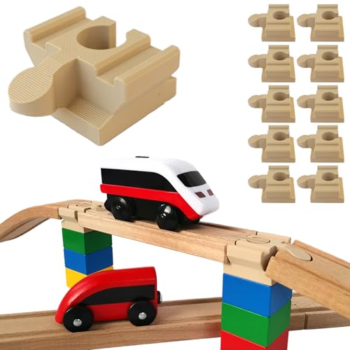 Duplo & Brio kompatibler Adapter - Verbindung von Bausteinen und Holzeisenbahn (10 Stück) von spielzeug-schmiede