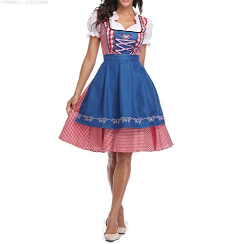 spier Oktoberfest-Kostüm für Damen, National Style Beer Festival Wench Kostüm Oktoberfest Dirndlkleid mit Schürze Maid Uniform Suit von spier