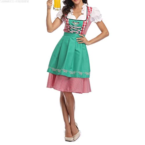 spier Oktoberfest-Kostüm für Damen, National Style Beer Festival Wench Kostüm Oktoberfest Dirndlkleid mit Schürze Maid Uniform Suit von spier