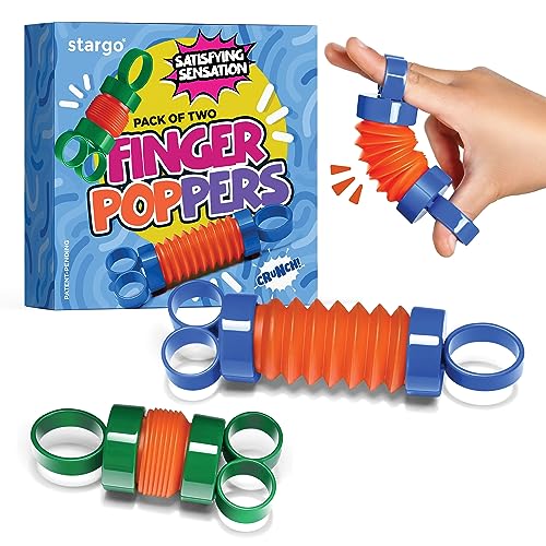 stargo Finger Poppers Fidget Toy for Kids - Hand Exercisers Pop Tube Mini Fidget Toys - Sensory Toy for Girls and Boys - Finger Strengthener and Occupational Therapy Toy - 2 Pack, CC-1016-2PK von stargo