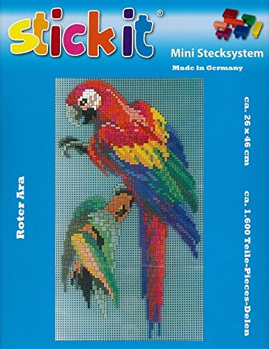 stickit Mini Stecksystem Ara rot (Papagei) ca. 1.600 Teile Nr. 42113 von stickit