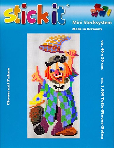 stickit Mini Stecksystem Clown mit Fahne ca. 1.600 Teile Nr. 41110 von stickit