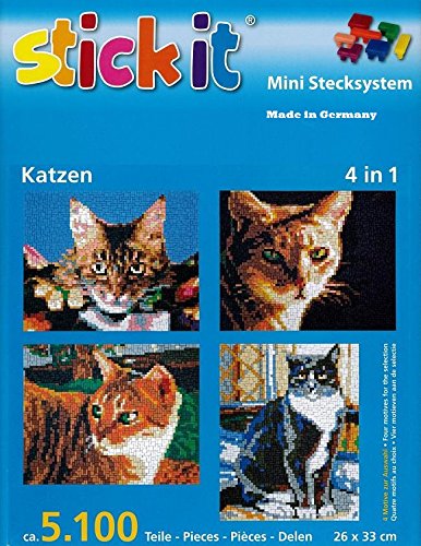 stickit Mini Stecksystem Katzen Köpfe 4 in 1 ca. 5.100 Teile Nr. 41054 von stickit