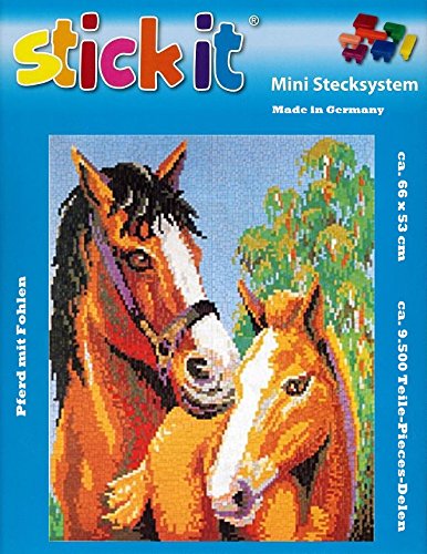 stickit Mini Stecksystem Pferd mit Fohlen ca. 9.500 Teile Nr. 41217 von stickit