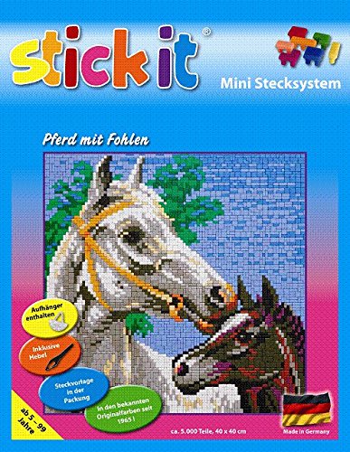 stickit Mini Stecksystem Schimmel mit Fohlen ca. 5.000 Teile Nr. 41158 von stickit