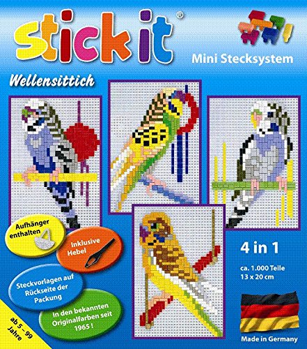 stickit Mini Stecksystem Wellensittich 4 in 1 ca. 1.000 Teile Nr. 41013 von stickit