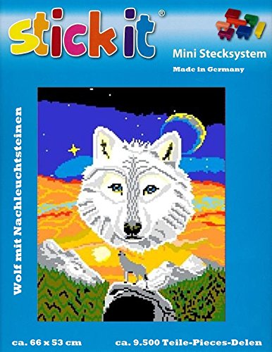 stickit Mini Stecksystem Wolf mit Nachleuchtsteinen ca. 9.500 Teile Nr. 41260 von stickit