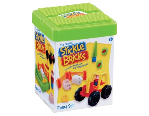 Stickle Bricks Farm Set Konstruktionsspielzeug, Fördert Geschicklichkeit und Fantasie, Sicher und langlebig, Inspiriert Kreativität und Feinmotorik, Geeignet für Kinder ab 18 Monaten von sticklebricks