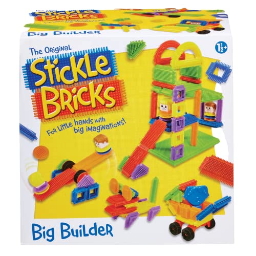 Stickle Bricks, Big Builder Konstruktionsset, Über 125 Teile, Fördert Kreativität & Motorik, Sicher & langlebig, Praktische Aufbewahrung, Für Kinder ab 18 Monaten von sticklebricks