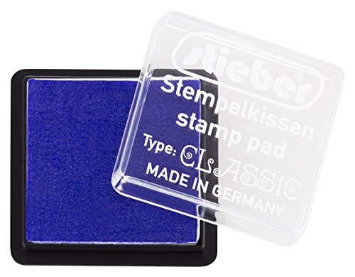 stieber® Mini-Stempelkissen mit Schnappdeckel, Gehäuse ca. 41x41 mm, Fasermaß ca. 34x34 mm *Bitte Farbe auswählen* (VIOLETT) von stieber