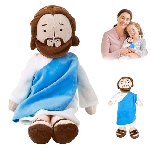 Jesus Kuscheltier,34 cm Jesus Plush,My Friend Jesus Plush,Jesus Plüschfigur,Christus Religiöser Retter Jesus Plüsch Puppe,Christus Religiöser Retter Jesus Plüsch Puppe Für Kinder Frauen Männer (Blau) von stroyayo