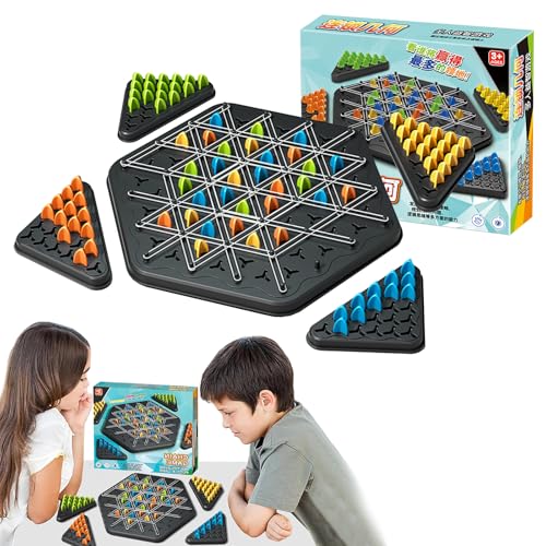 Triggle,Ketten Dreieck Schachspiel,Triggle Spiel Gummibänder,Triggle Board Game lustiges Kettendreieckspiel,Kettendreieck Schachspiel,Geeignet für Kinder,Erwachsene,Familienfeiern von stroyayo