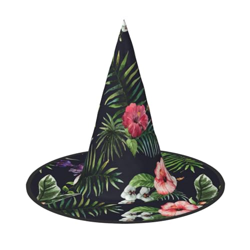 sttung Halloween-Hexenhut mit Blumendruck, Oxford-Stoff, faltbar, für Party/Karneval/Maskerade sttung Halloween-Hexenhut mit Blumendruck, Oxford-Stoff, faltbar, für Party/Karneval/Maskerade von sttung