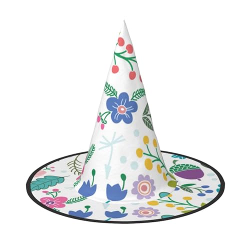 sttung Halloween-Hexenhut mit buntem Kritzelei-Blumendruck, Oxford-Stoff, faltbar, für Party/Karneval/Maskerade sttung Halloween-Hexenhut mit buntem Kritzelei-Blumendruck, Oxford-Stoff, faltbar, für Party/Karneval/Maskerade von sttung