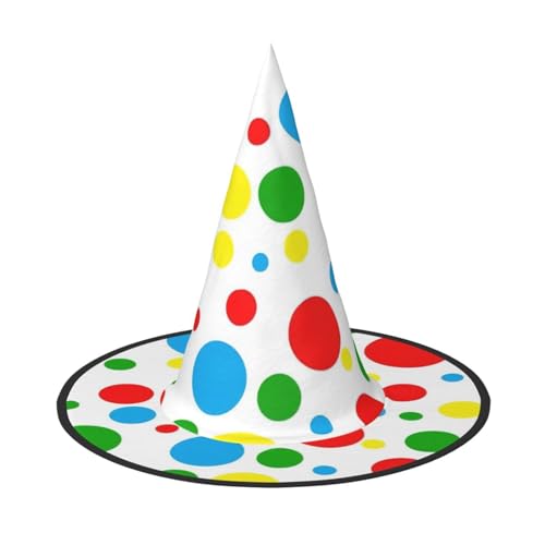 sttung Halloween-Hexenhut mit buntem Punktemuster, Oxford-Stoff, faltbar, für Party/Karneval/Maskerade sttung Halloween-Hexenhut mit buntem Punktemuster, Oxford-Stoff, faltbar, für Party/Karneval/Maskerade von sttung