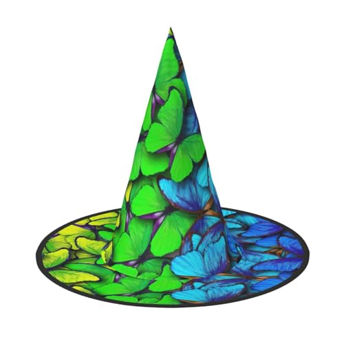 sttung Halloween-Hexenhut mit buntem Schmetterlings-Druck, Oxford-Stoff, faltbar, für Party/Karneval/Maskerade sttung Halloween-Hexenhut mit buntem Schmetterlings-Druck, Oxford-Stoff, faltbar, für Party/Karneval/Maskerade von sttung