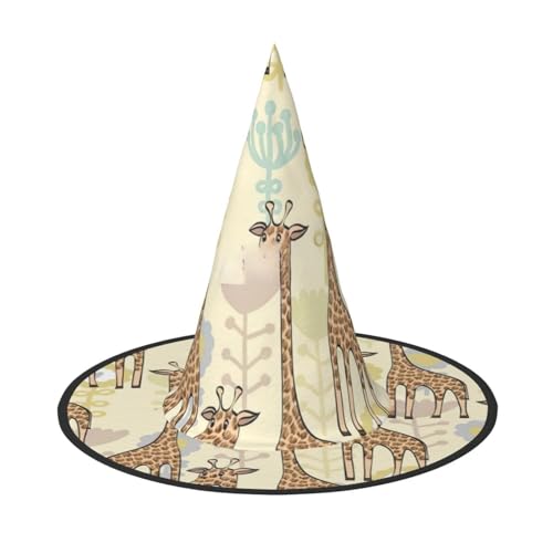 sttung Handgezeichneter Giraffen-Druck, Halloween-Hexenhut, Oxford-Stoff, faltbar, für Party/Karneval/Maskerade sttung Handgezeichneter Giraffen-Druck, Halloween-Hexenhut, Oxford-Stoff, faltbar, für Party/Karneval/Maskerade von sttung
