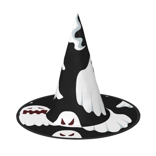 sttung Lustiger weißer Geisterdruck Halloween Hexenhut - Oxford Tuch faltbar für Party/Karneval/Maskerade sttung Lustiger weißer Geisterdruck Halloween Hexenhut - Oxford Tuch faltbar für Party/Karneval/Maskerade von sttung