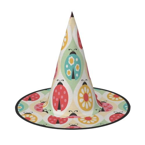 sttung Marienkäfer Cartoon Grafik Druck Halloween Hexenhut Oxford Tuch faltbar für Party/Karneval/Maskerade sttung Marienkäfer Cartoon Grafik Druck Halloween Hexenhut Oxford Tuch faltbar für Party/Karneval/Maskerade von sttung