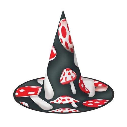 sttung Roter weißer Pilzdruck Halloween Hexenhut - Oxford Tuch faltbar für Party/Karneval/Maskerade sttung Roter weißer Pilzdruck Halloween Hexenhut - Oxford Tuch faltbar für Party/Karneval/Maskerade von sttung