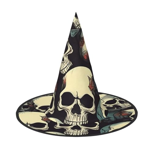 sttung Totenkopf Skelett Druck Halloween Hexenhut Oxford Tuch Faltbar für Party/Karneval/Maskerade sttung Totenkopf Skelett Druck Halloween Hexenhut Oxford Tuch Faltbar für Party/Karneval/Maskerade von sttung