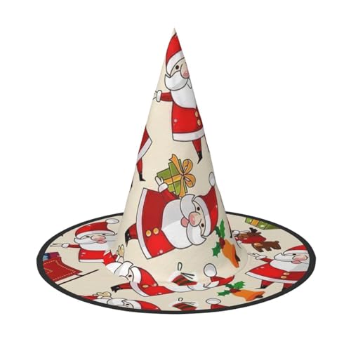 sttung Weihnachten Cartoon Weihnachtsmann Druck Halloween Hexenhut Oxford Tuch Faltbar für Party/Karneval/Maskerade sttung Weihnachten Cartoon Weihnachtsmann Druck Halloween Hexenhut Oxford Tuch Faltbar für Party/Karneval/Maskerade von sttung