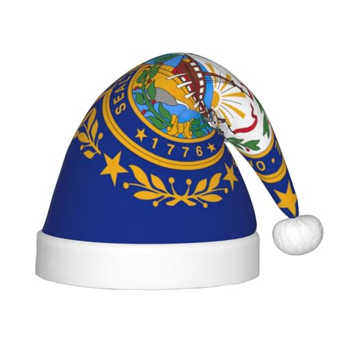 sttung Weihnachtsmütze mit Flagge von New Hampshire, Unisex, Weihnachten, Neujahr, Urlaub, Partyzubehör, Dekorationen von sttung