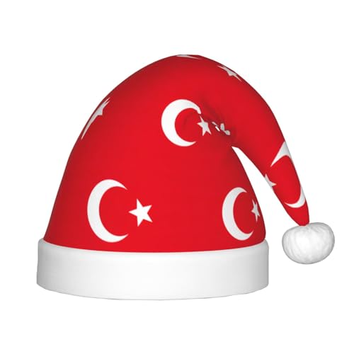 sttung Weihnachtsmütze mit Türkei-Flagge bedruckt, Weihnachtsmannmütze, Unisex, Weihnachten, Neujahr, Urlaub, Partyzubehör, Dekorationen von sttung