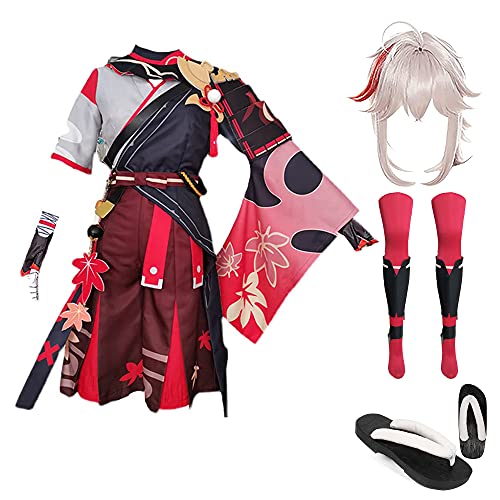 sujinxiu Spiel Genshin Impact Cosplay Kaedehara Kazuha Cosplay Kostüm Full Set Anime Spiel Cosplay Uniform für Halloween Party von sujinxiu