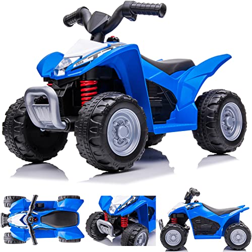 Kinder Elektroauto Quad, 3km/h, Kinderquad, Rutschauto fur Kinder ab 18 Monaten, Led Lampe, Spielzeug, Electroroller (Blau) von sun baby