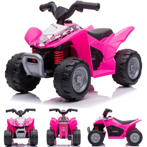 Kinder Elektroauto Quad, 3km/h, Kinderquad, Rutschauto fur Kinder ab 18 Monaten, Led Lampe, Spielzeug, Electroroller (Rosa) von sun baby